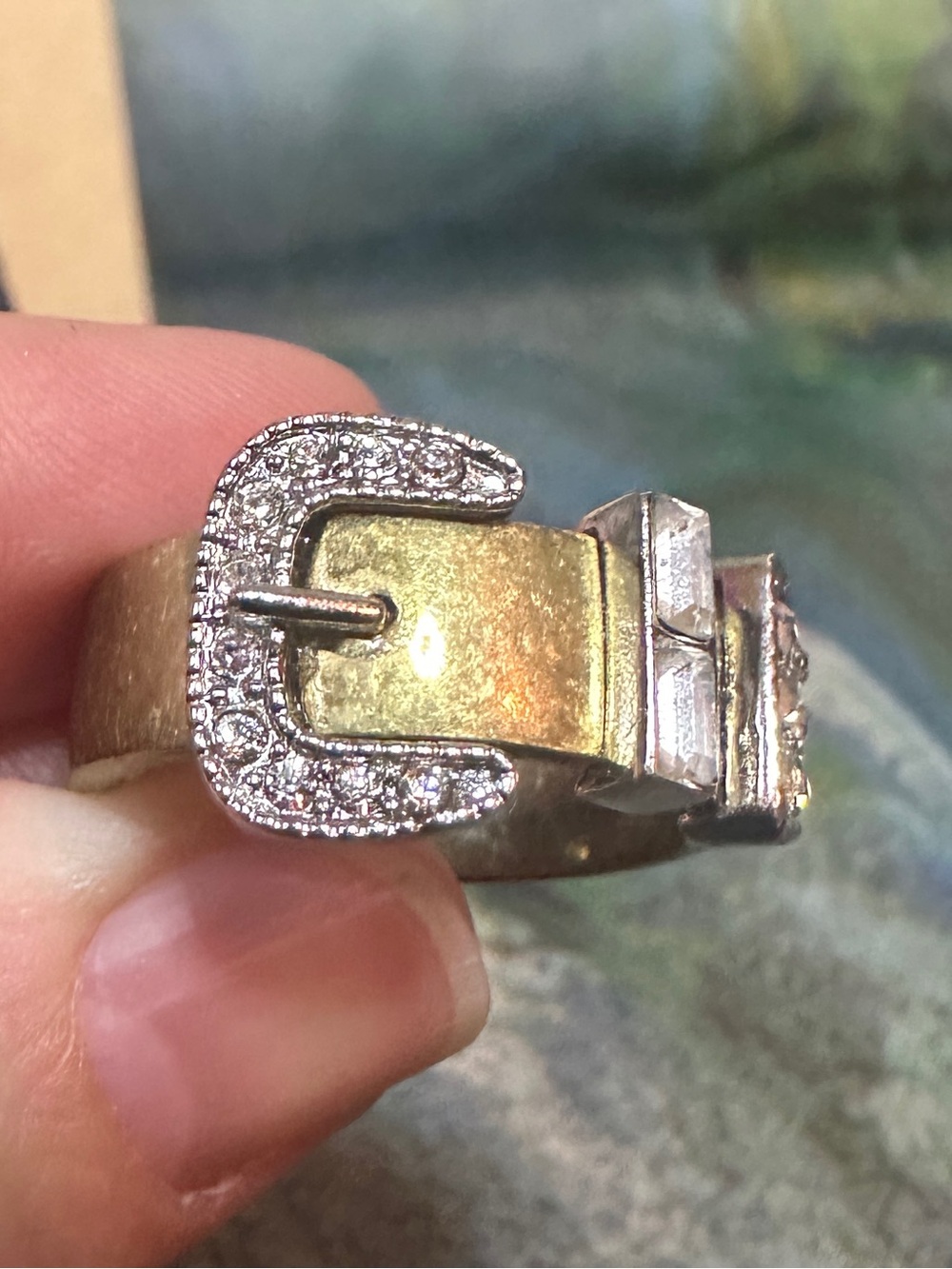 RARE Chloe + Isabel Pavé Belt Buckle Ring-Size 8